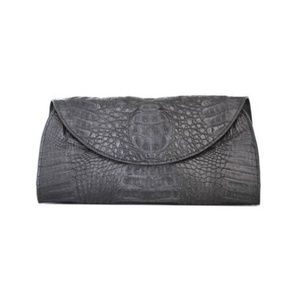 Black Crocodile Clutch